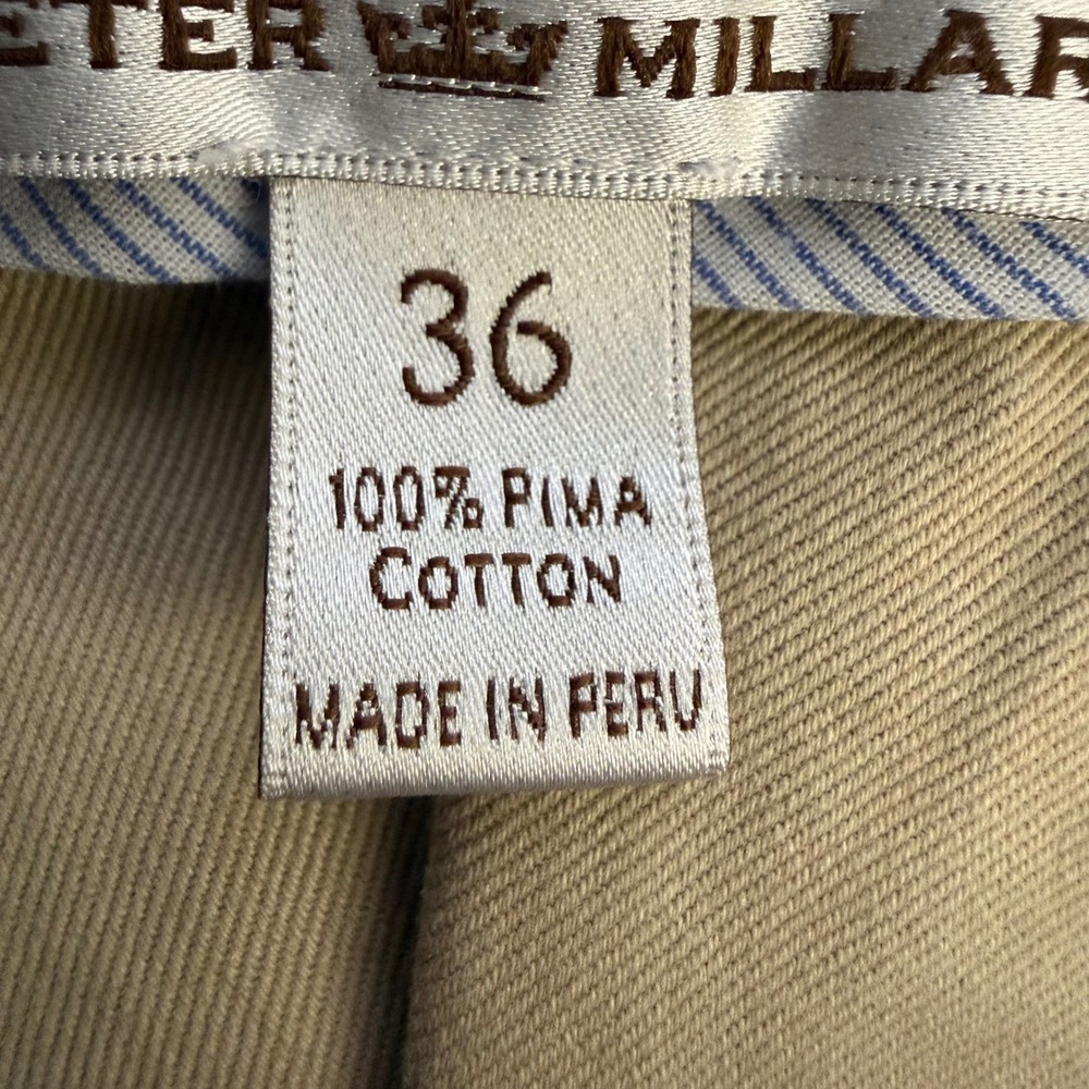 Peter Millar Men's Khaki Cotton Straight Leg Casual Dress Pants Size 36 - Picture 4 of 5
